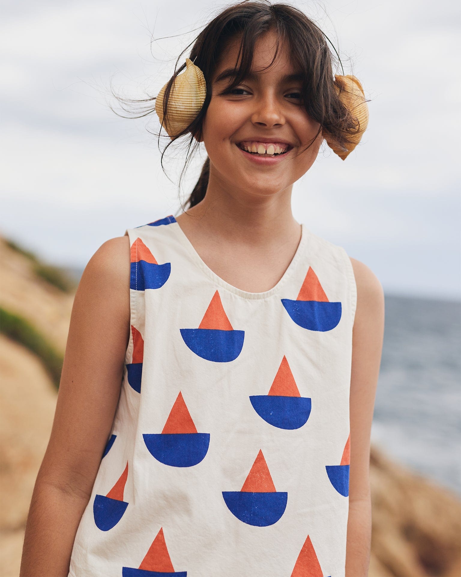 bobo choses sail boat all over woven tank top - Little