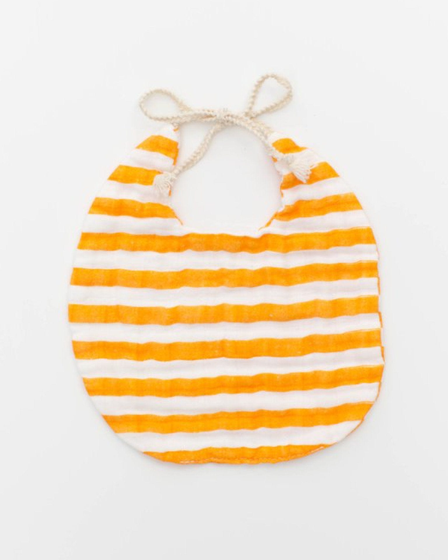 White Bib For Babies With Yellow Logo