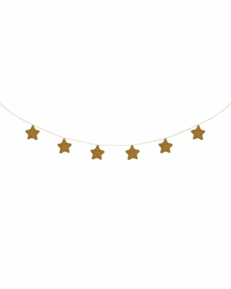 Little meri meri paper + party gold knitted star garland