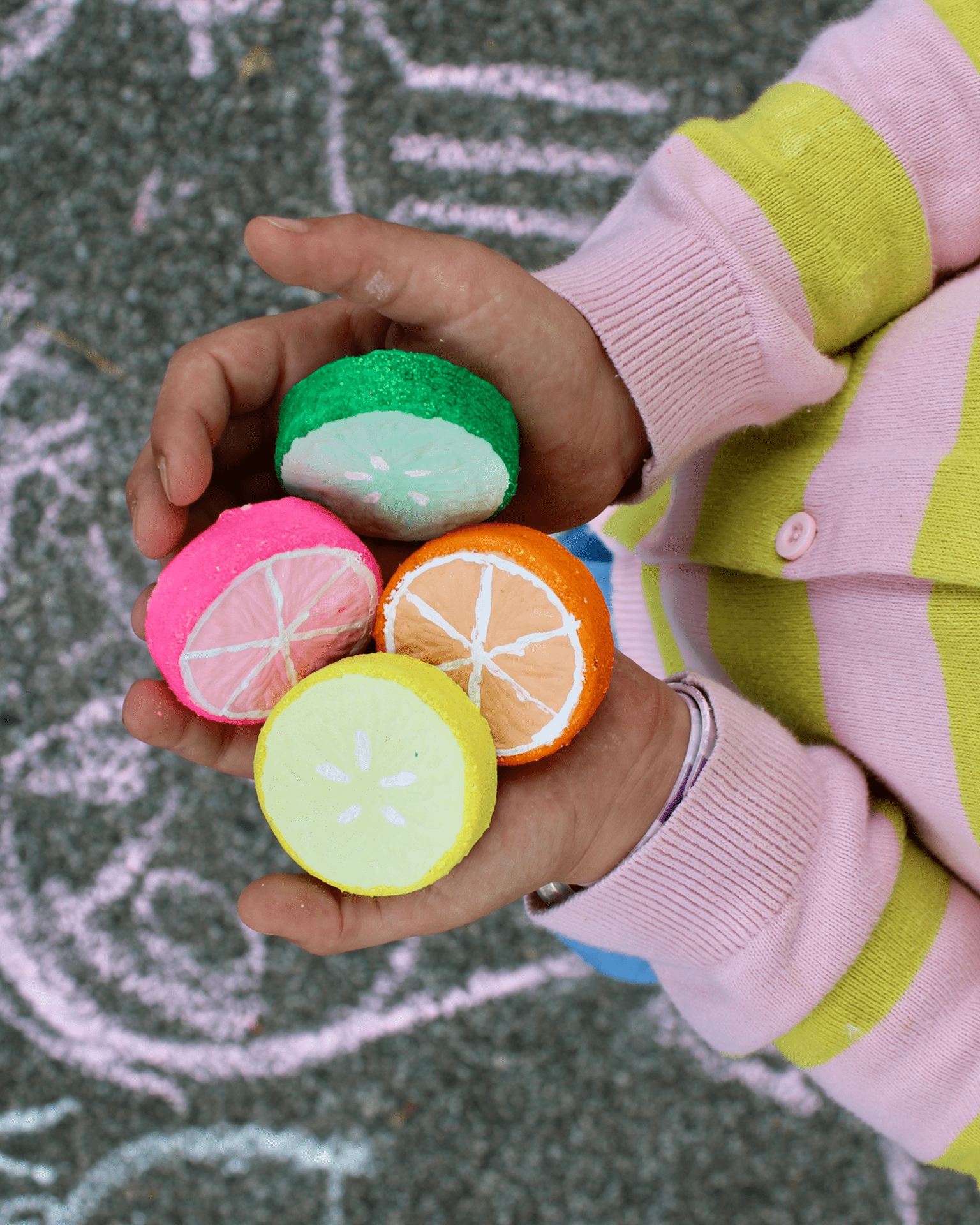 citrus slices handmade chalk